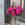 Floralty hot pink roses bouquet in a glass vase