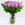 Floralty lilac roses bouquet in a glass vase.